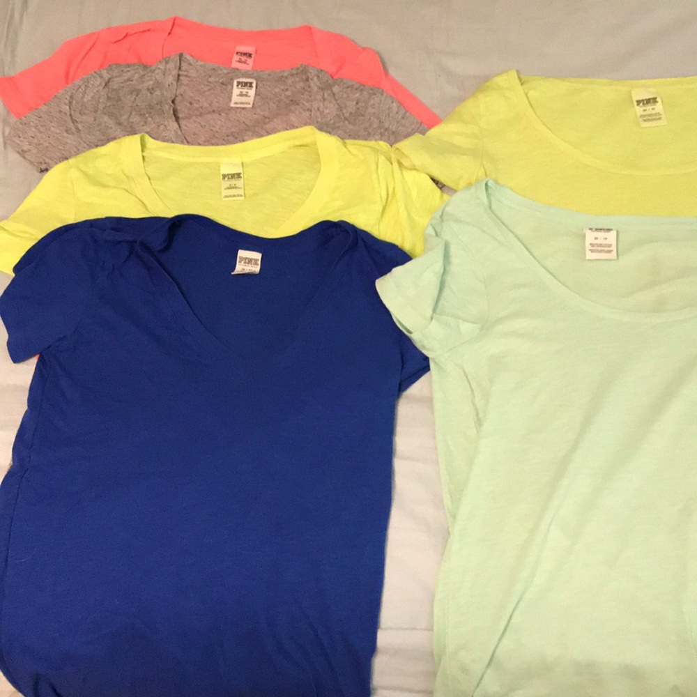 6 pack of VS PINK T-shirts
